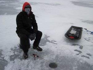 Josh Jigging on the ice